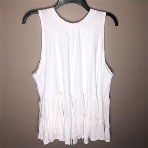 Free People White Sleeveless Blouse Top